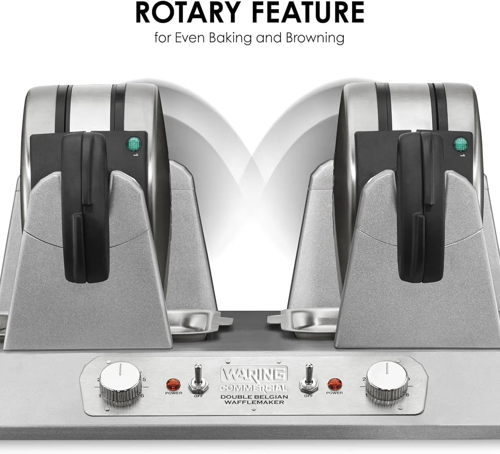 Double Side Belgian Waffle Maker, Non Stick Plates, 75 Waffles Per Hour S91120