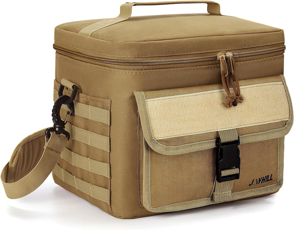 Black Insulated Tactical Lunch Bag with Shoulder Strap E3306