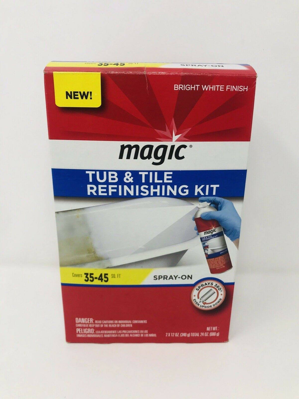 Bright White Spray on Aerosol Tub and Tile Refinishing Kit O49555