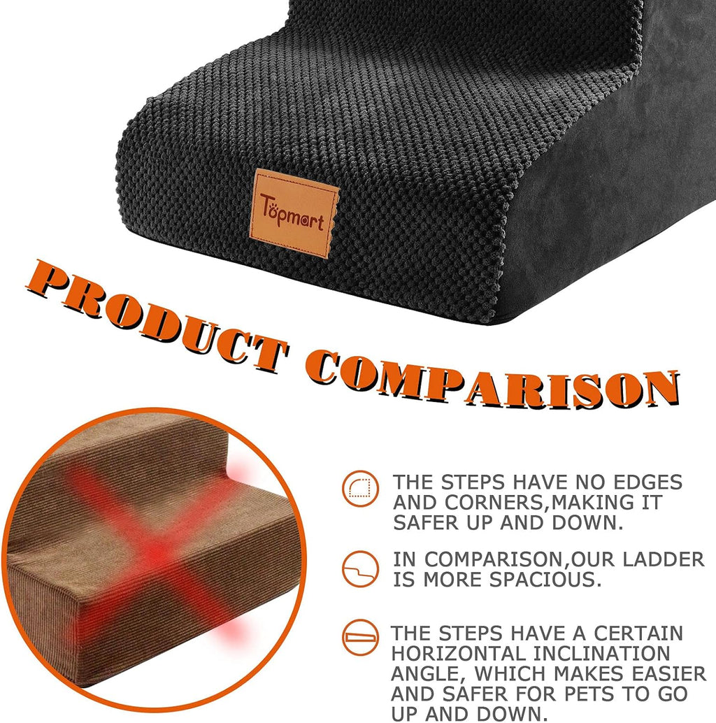 High Density Foam Pet Steps 2 Tiers, Non-Slip Dog Stairs Z163
