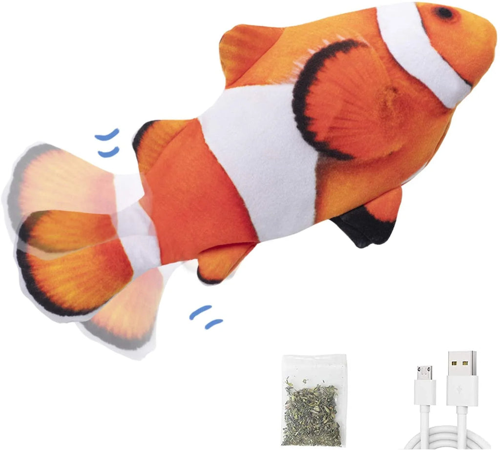 Electric Flopping Fish 10.5" Plush Cat Toy W757873
