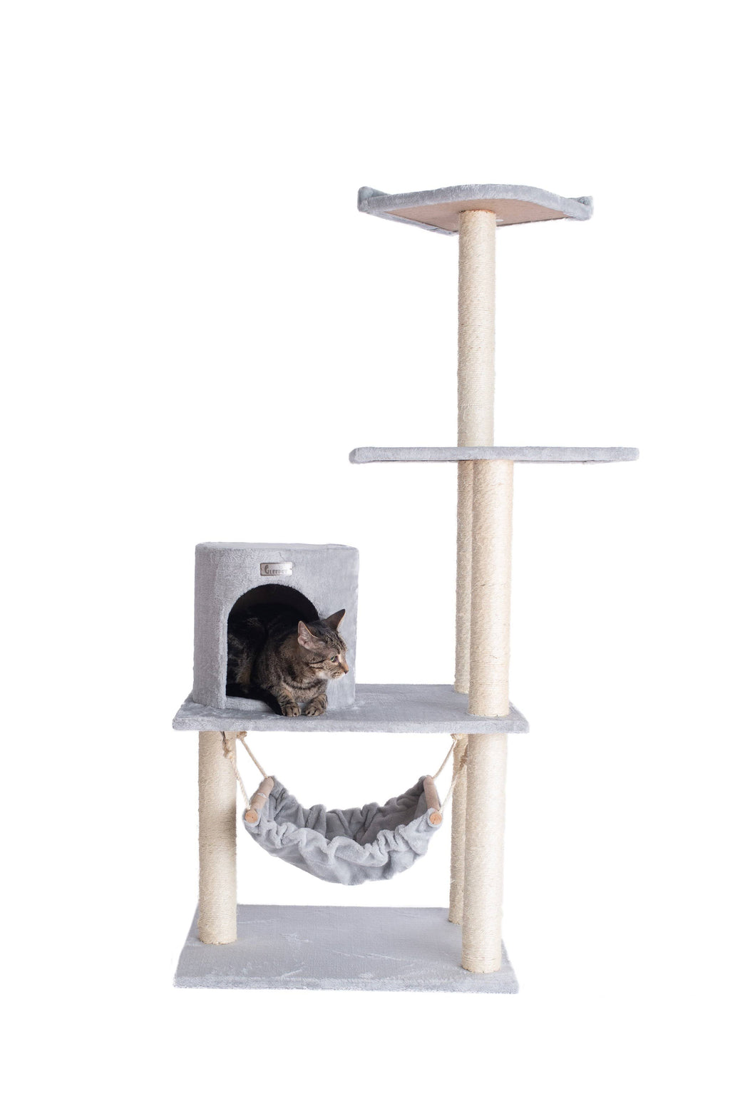 Cat Tree with Hammock 59-Inch Silver Gray M91671