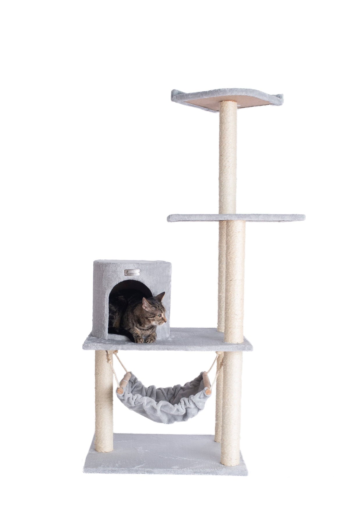 Cat Tree with Hammock 59-Inch Silver Gray M91671
