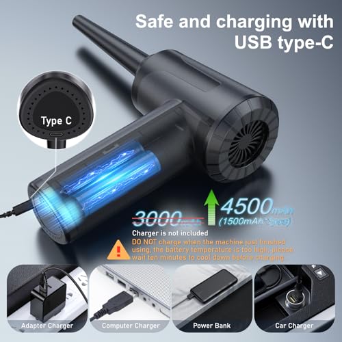 Cordless Electric Air Duster 100000RPM Black J68121