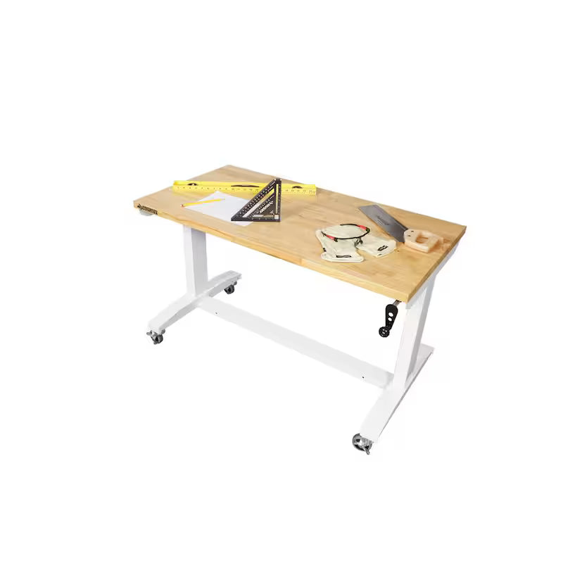 Adjustable Height Work Table in White X31588
