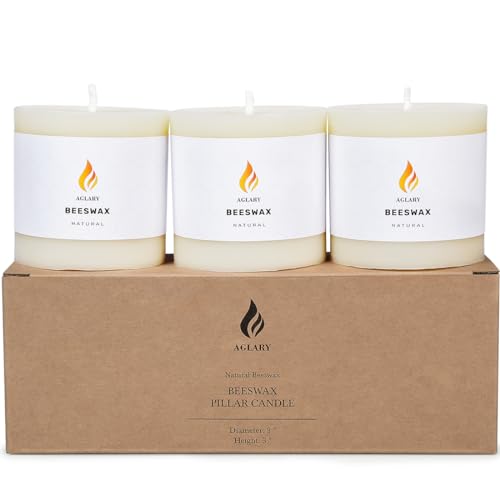 Pure Natural Beeswax Pillar Candle M5191