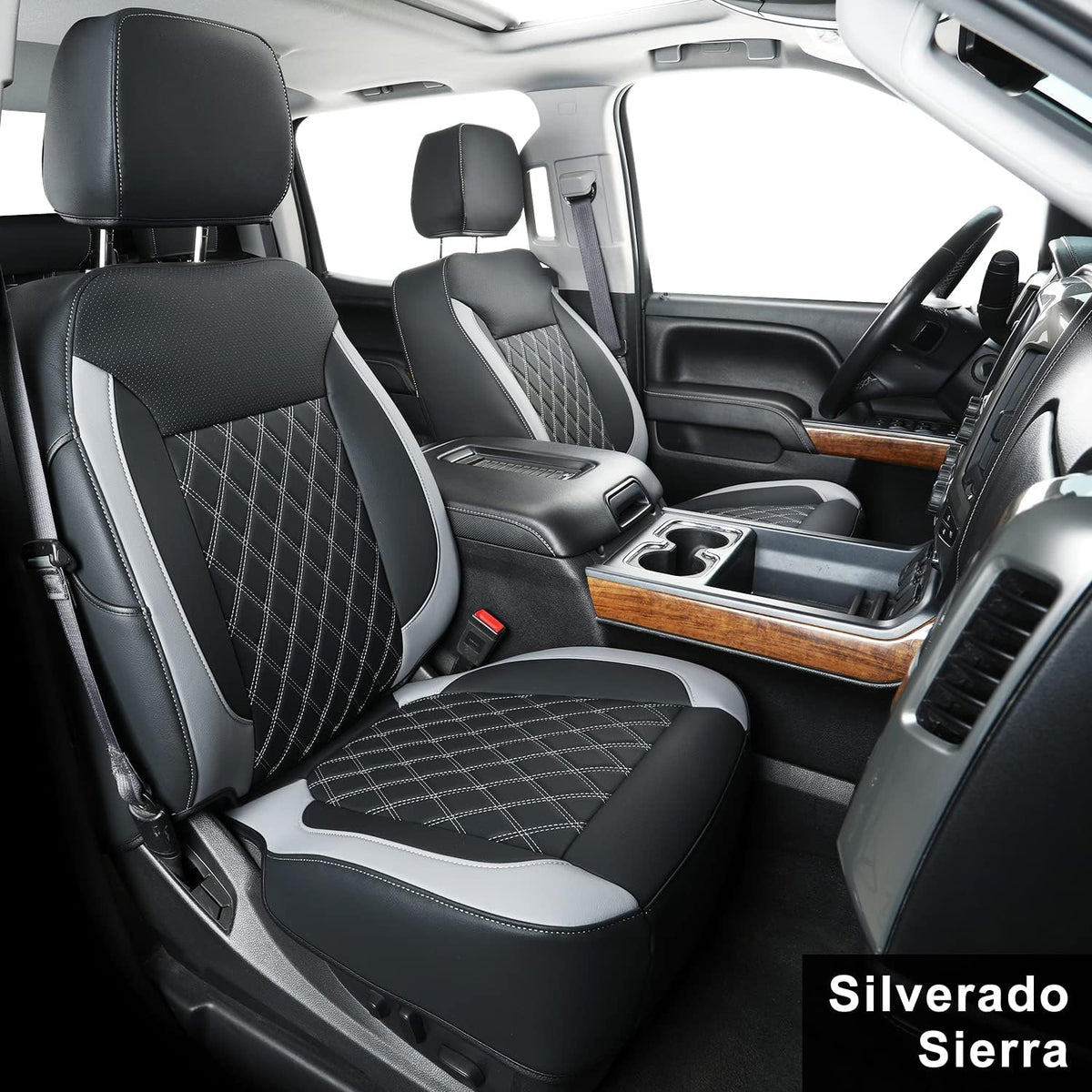 Faux Leather Seat Covers Black&Red E1643