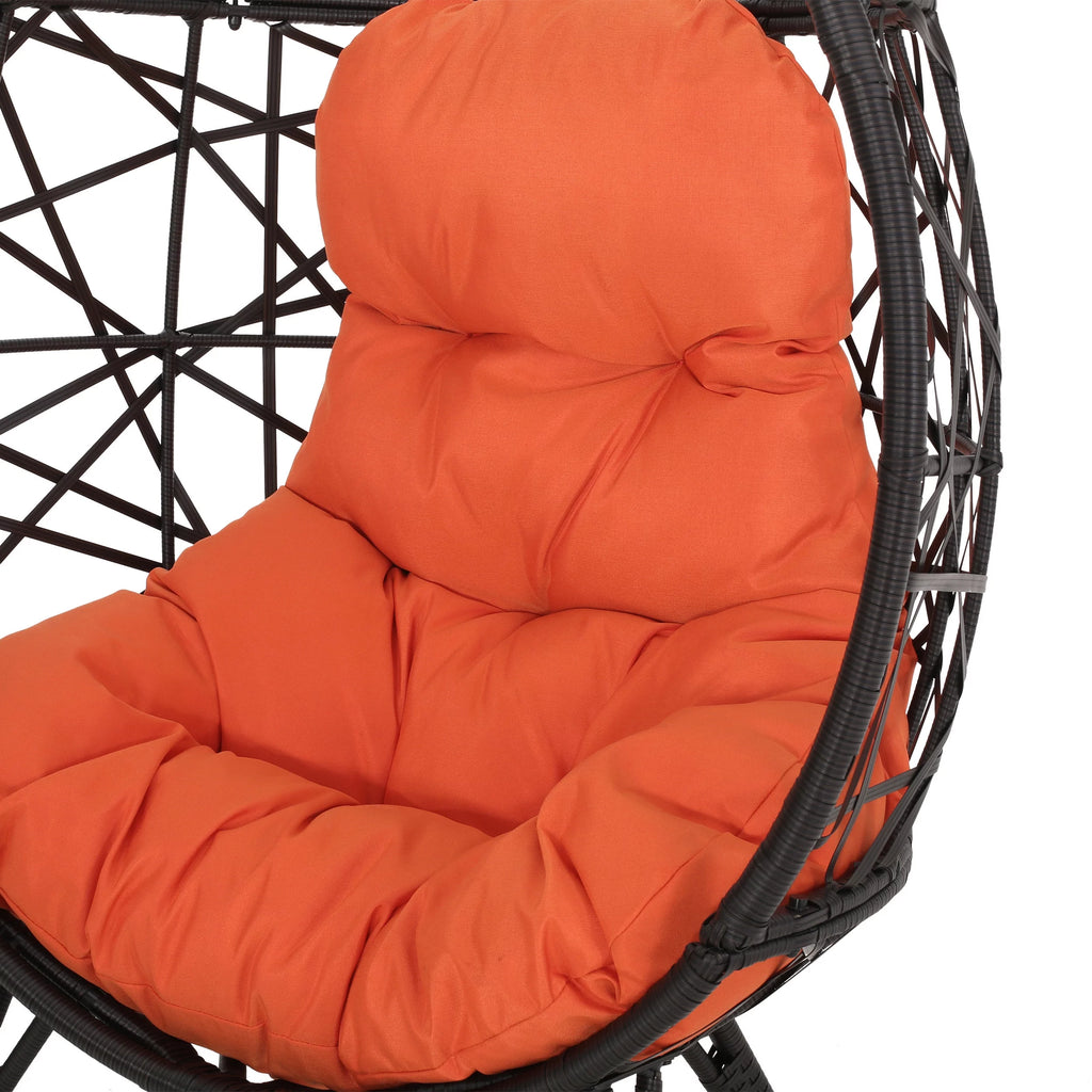 Indoor Wicker Teardrop Chair with Cushion T808239