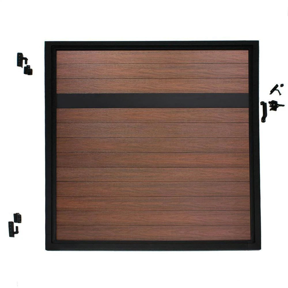 Black Aluminum/Composite Adjustable Fence Gate C762976