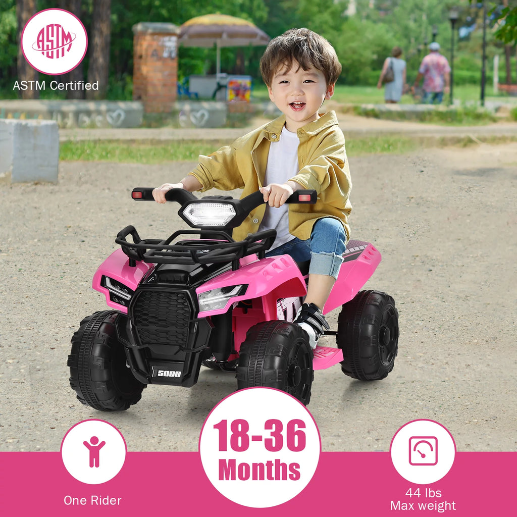 6V Kids ATV Quad Electric Ride On Car with LED Light Black P52999