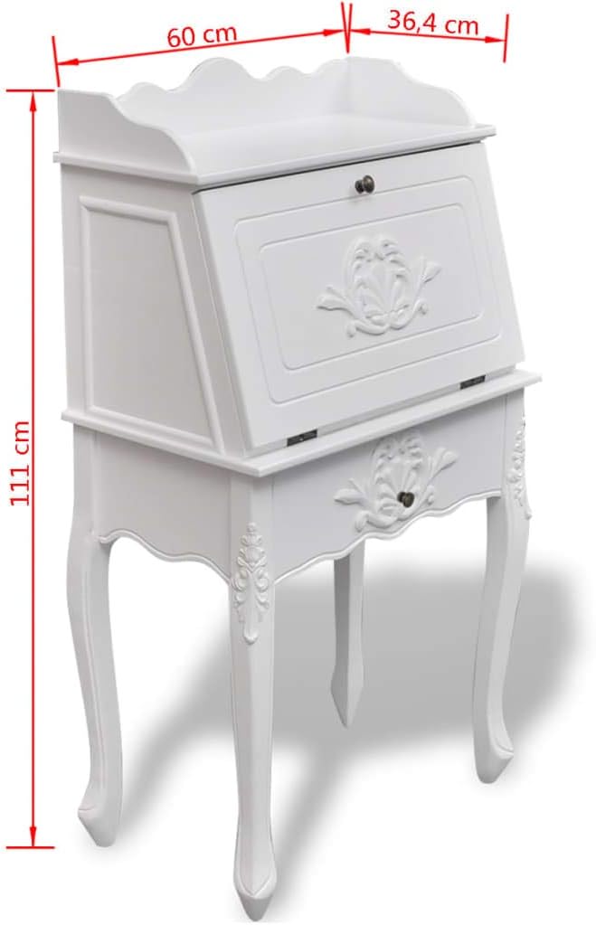 Wooden Secretary Desk with Storage Drawer and Shelves M301176