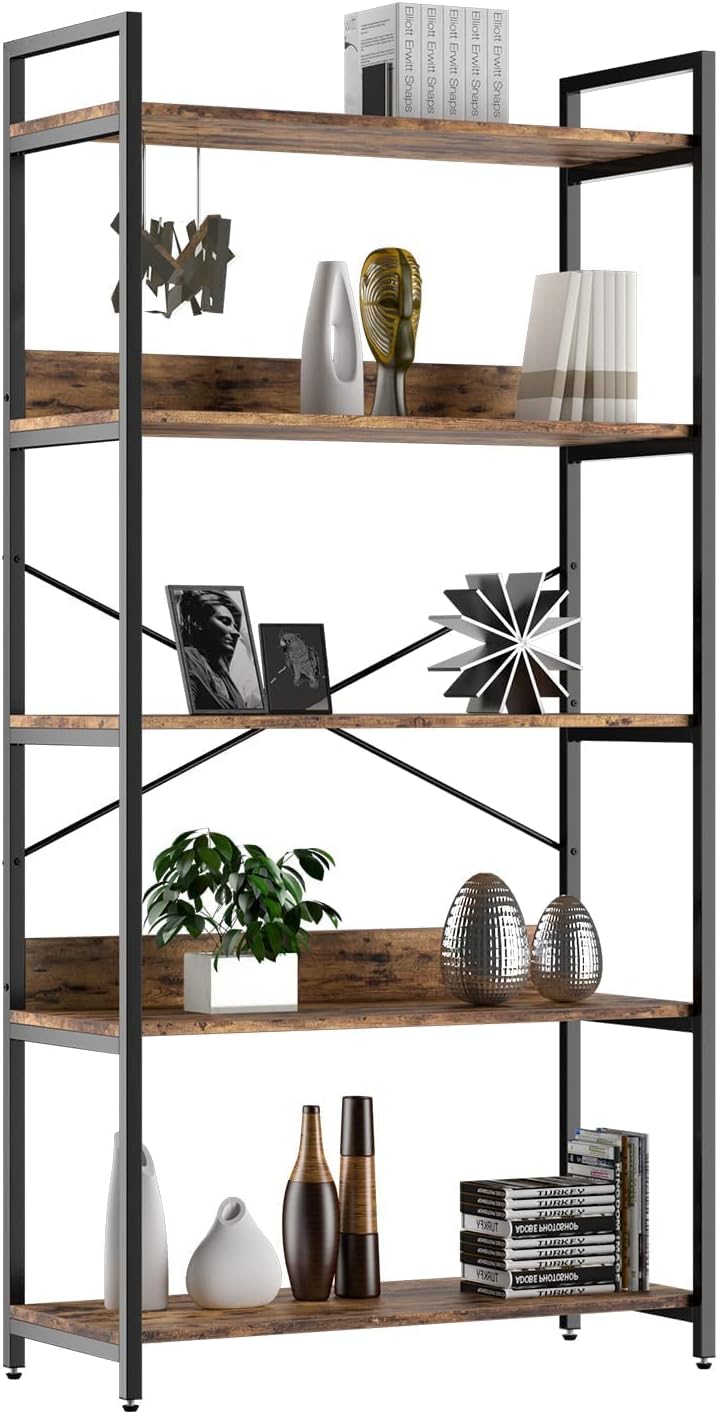4 Tier Wood and Metal Bookshelf J521078