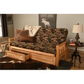 Natural Futon Frame with Mattress & Storage Drawers Full Size I7163