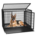 Heavy Duty Dog Crate Cage Kennel with Removable Wire Trays and Wheels N6736