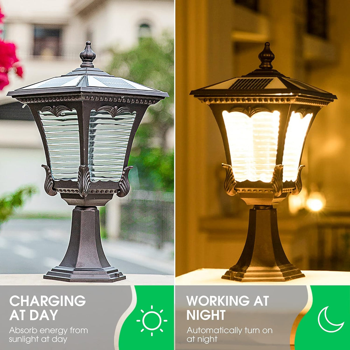 Solar Post Lights Outdoor 2 Pack Y925448
