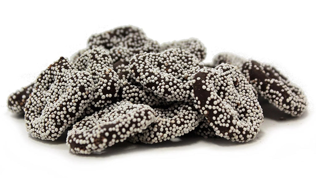 Dark Chocolate Covered Pretzels with White Nonpareil 2 lbs N82820