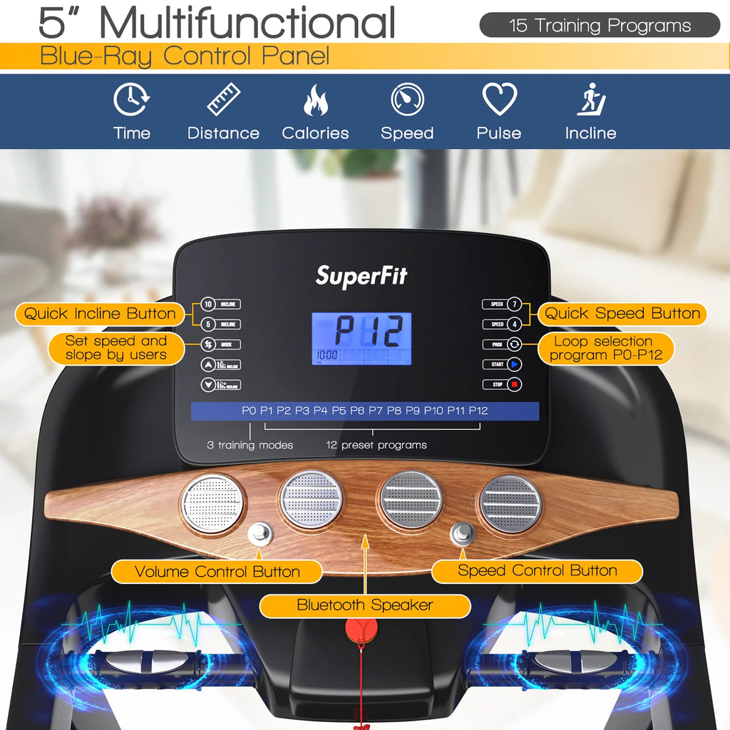 3.75HP Electric Folding Treadmill with Auto Incline K624091