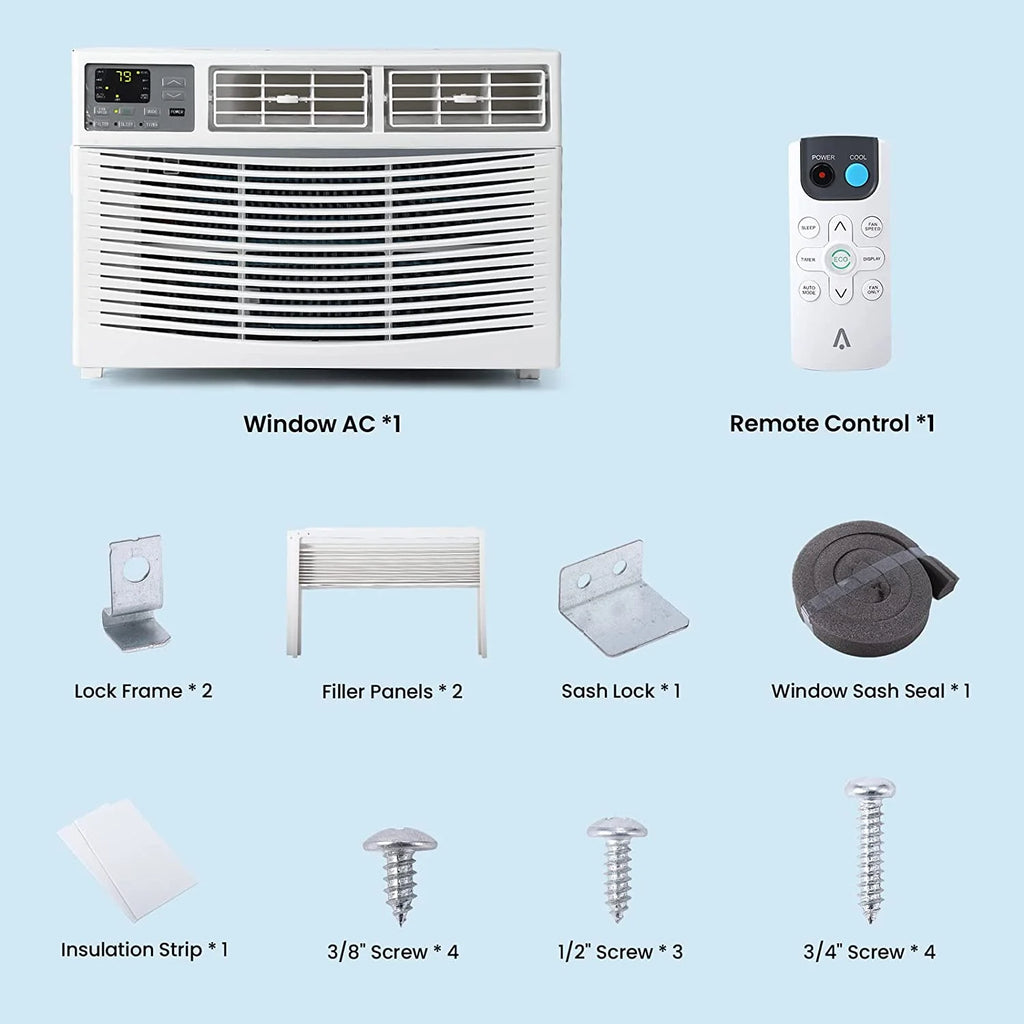 8000 BTU White Turbo Fast Cooling Air Conditioner with Remote App Control S469
