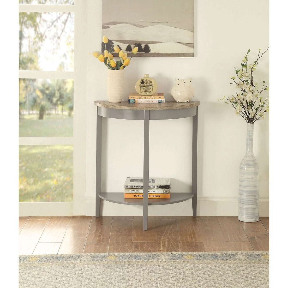Gray Oak Console Table X893