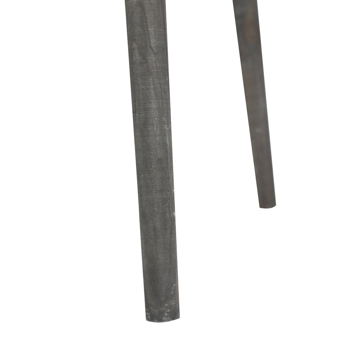 Gray Brown Carved Wood Round Accent Table A41960