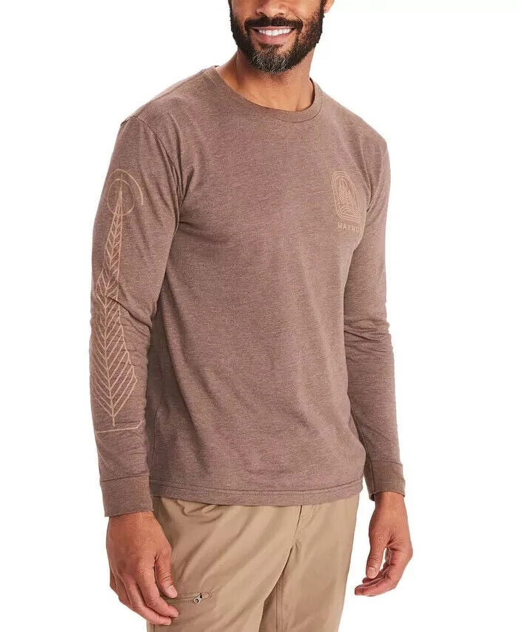 Brown Heather Long-Sleeve T-Shirt T4238