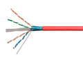 1000ft 23AWG Cat6a 650MHz FTP Solid Riser-Rated Bulk Pure Bare Copper Ethernet Cable Red F870432