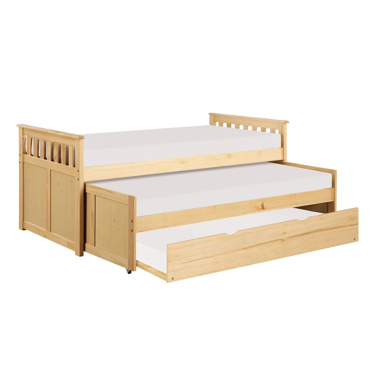 Wood Twin Bed with Twin Trundle H9874