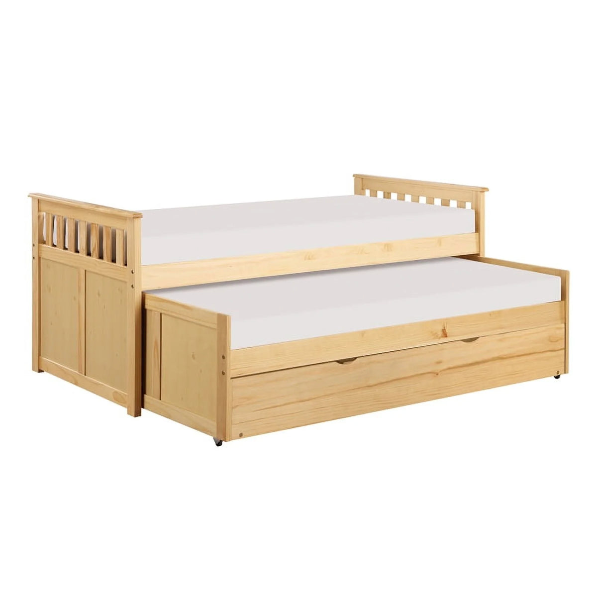 Wood Twin Bed with Twin Trundle H9874