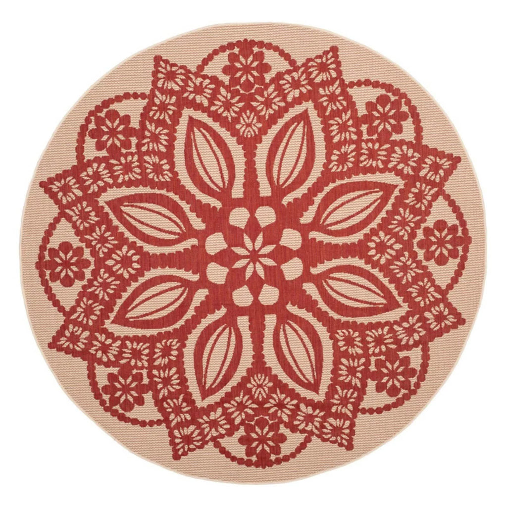 Beige Black Medallion Indoor Outdoor Area Rug Y24353