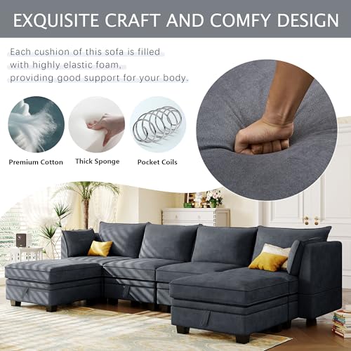 Beige Chenille 2 Piece L-Shape Modular Sectional Sofa I306