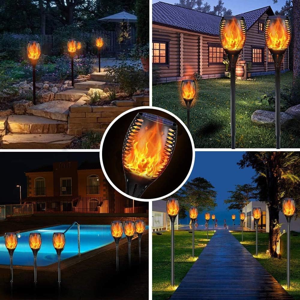 Solar Outdoor Torch Lights LED Landscape Lighting, 4 Pack Q64571