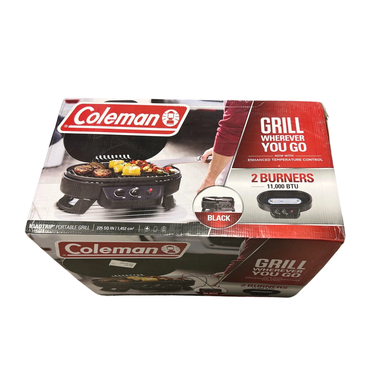 Black Tabletop 2 Burner Propane Gas Grill Y26483