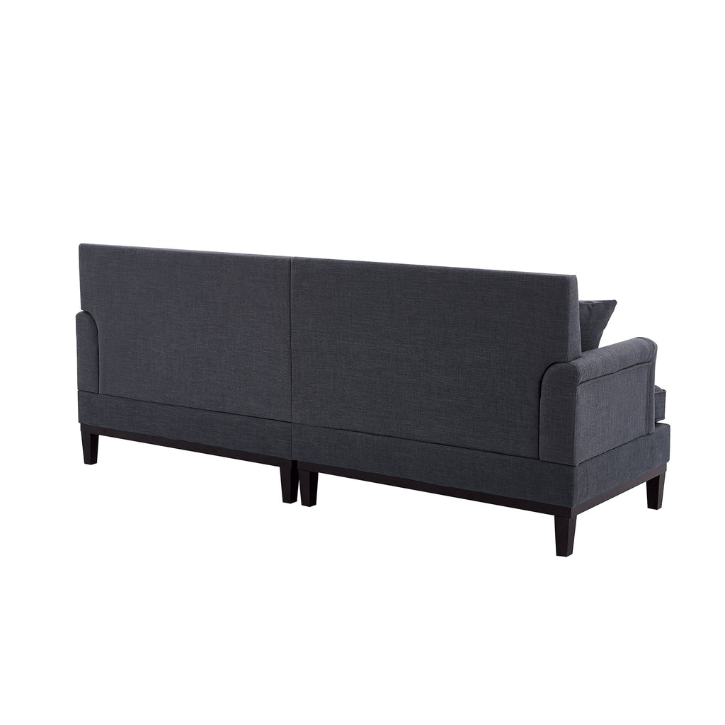 Grey Upholstered Loveseat Sofa with 2 Pillows M390834