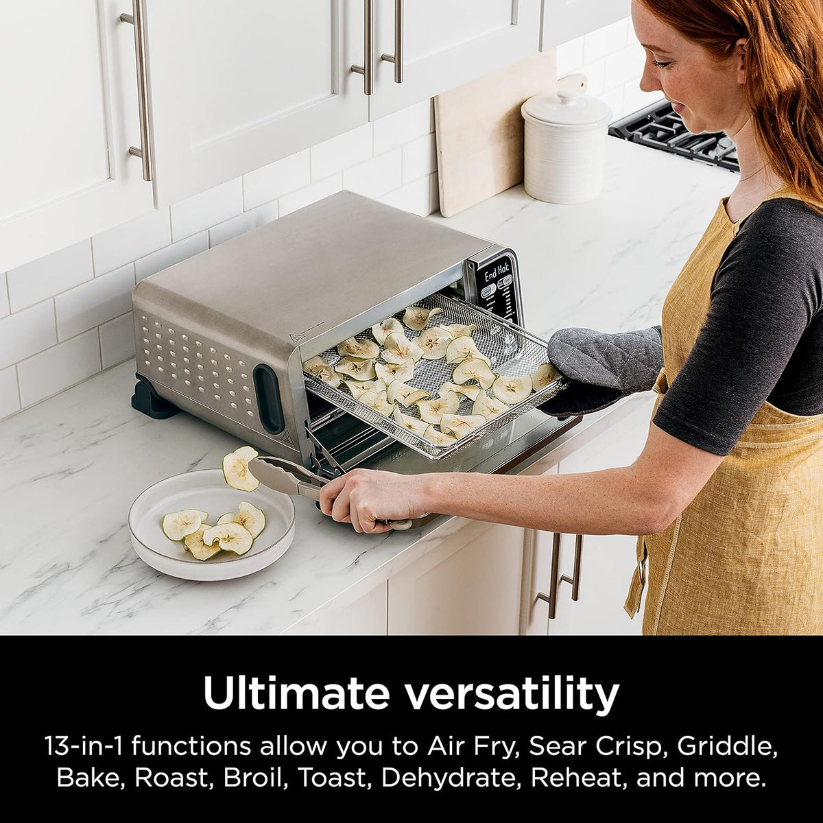 13-in-1 Air Fry Countertop Oven with Air Fry Basket, SearPlate, Wire Rack & Crumb Tray, Silver G433