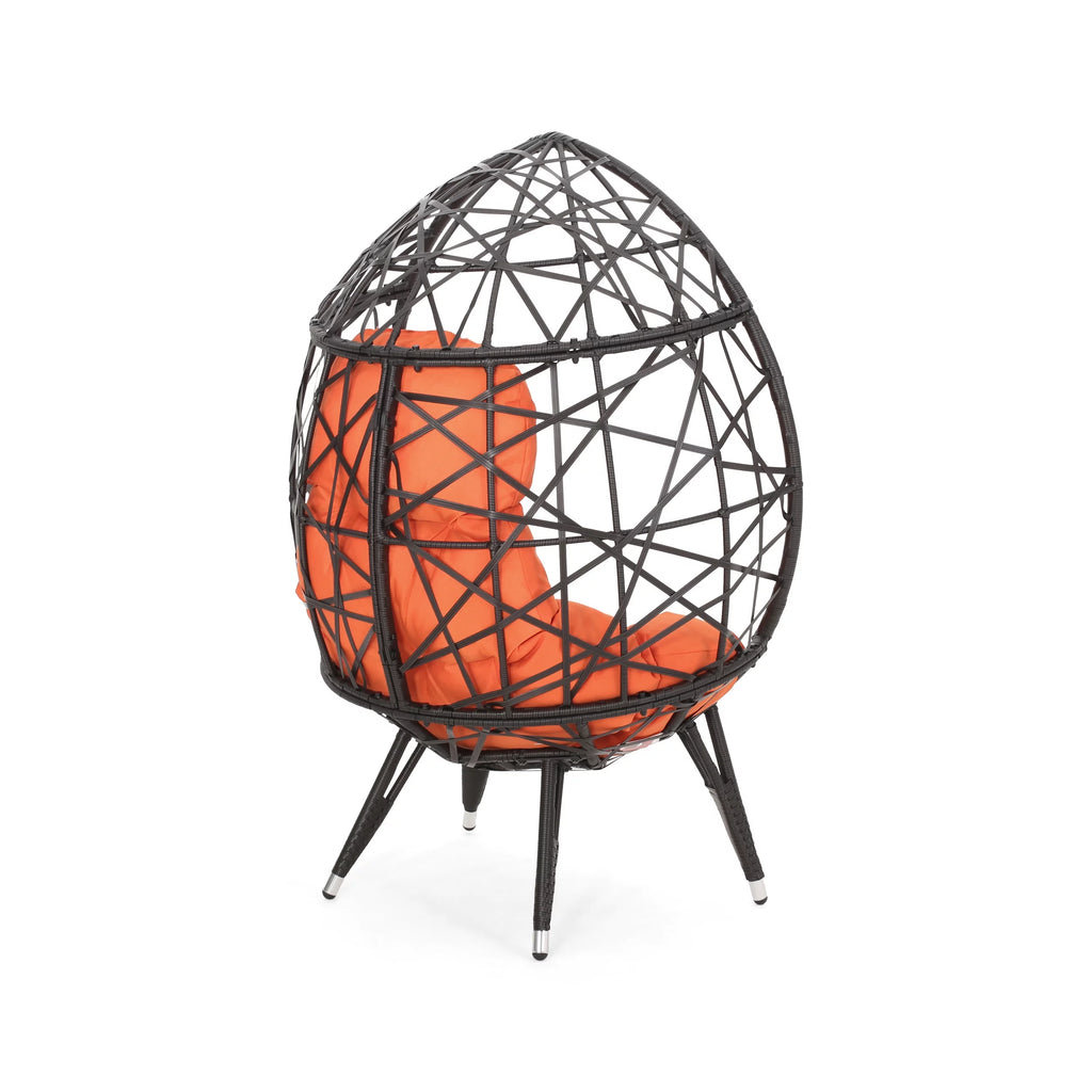 Indoor Wicker Teardrop Chair with Cushion T808239