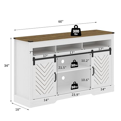 Black 34'' Tall TV Stand with Sliding Barn Doors Q7597