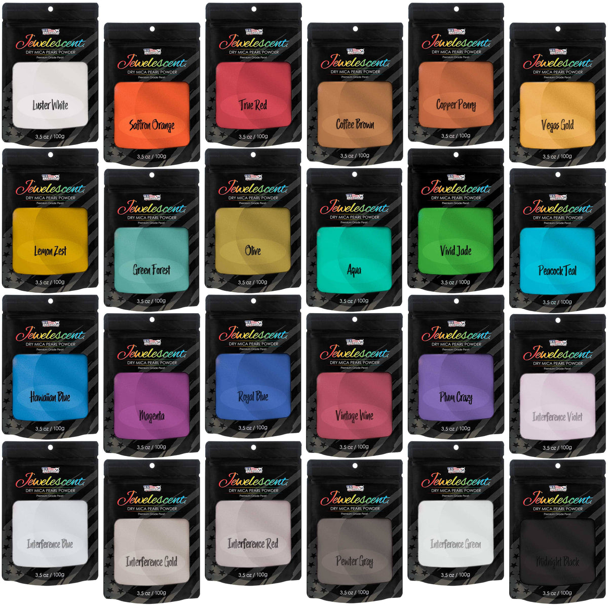 24 Color Mica Pearl Powder Pigment Set A483