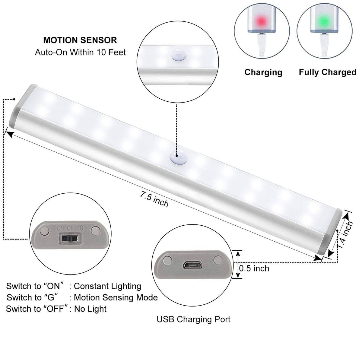 Wireless Motion Sensor 20-LED Light 4 Pack H8146
