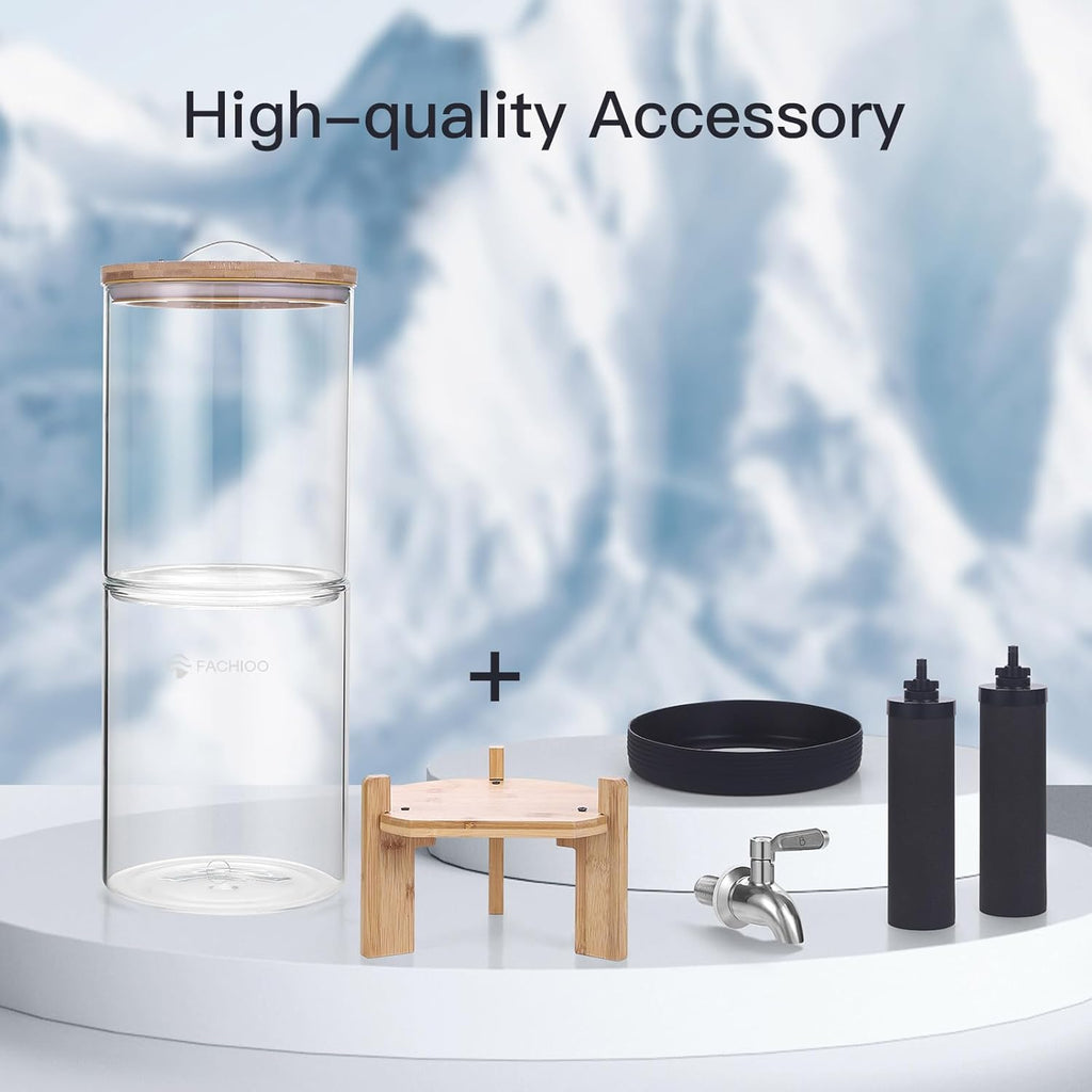 2.25 Gallon Gravity Fed Black Carbon Water Filter with 2 Stand P340