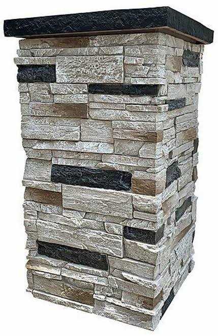 30 in. x 16 Faux Stone Column Siding Wrap V18529