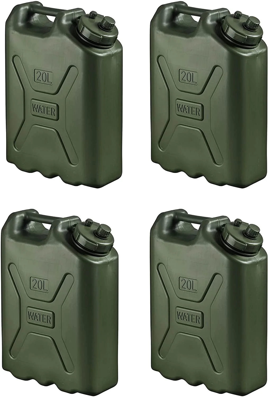 Green 4 Pack 5 Gallon Portable Water Storage Container R653