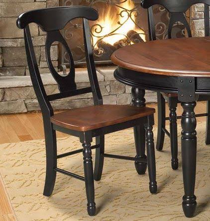 Oak-Black Side Chair, Set of 2 U5065