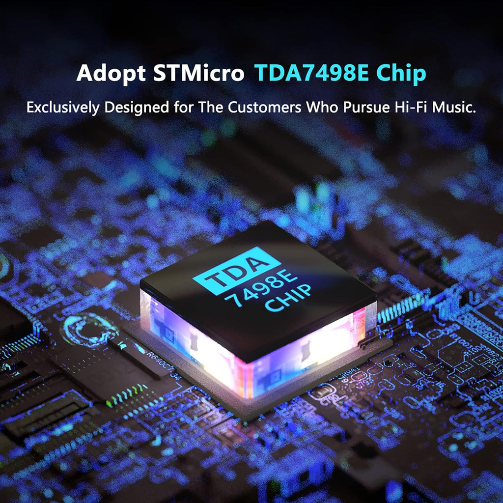 TDA7498E 2 Channel 160W x2 Stereo Audio Amplifier Mini Hi-Fi Class D Integrated Amp with 24V Power Supply Pack of 2 V3026
