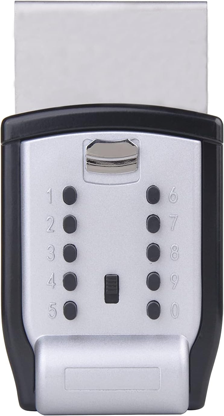 Car Window Lockbox with Protective Rubber Cover, Holds 1-5 Keys Z5125