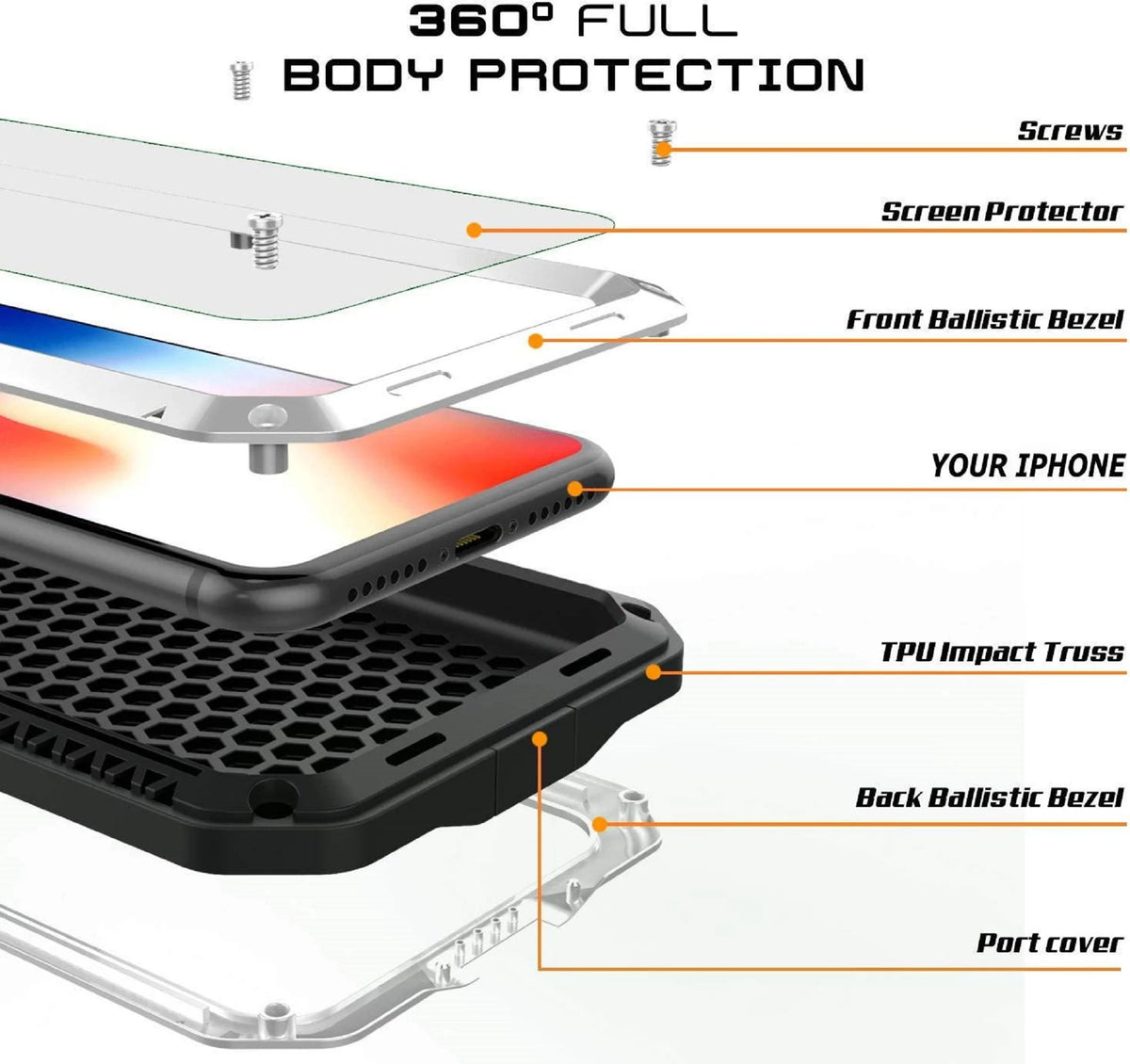 Silver Aluminum Heavy Duty iPhone 6s Case Z360