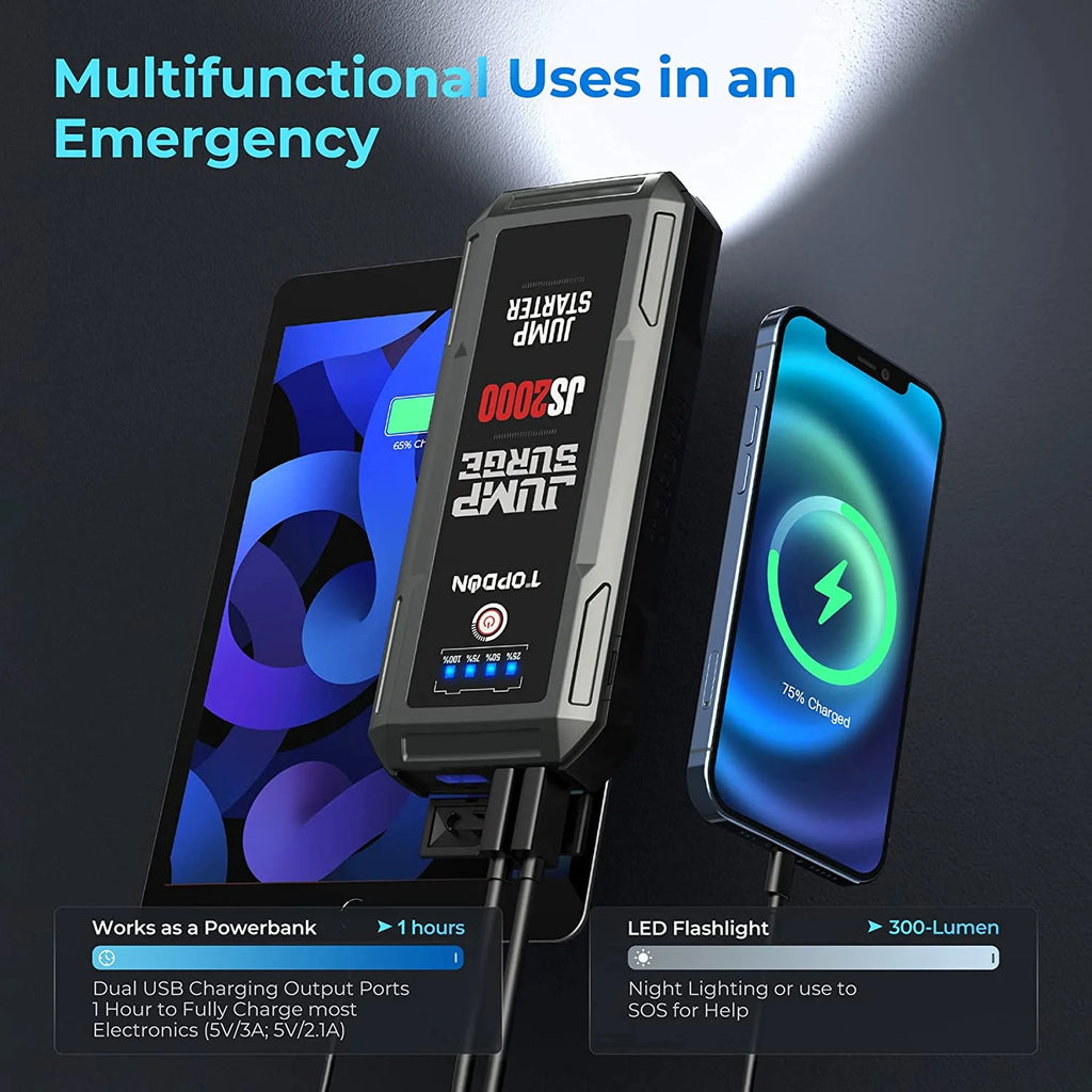 2000A 16000mAh Car Jump Starter Portable Power Bank I400077