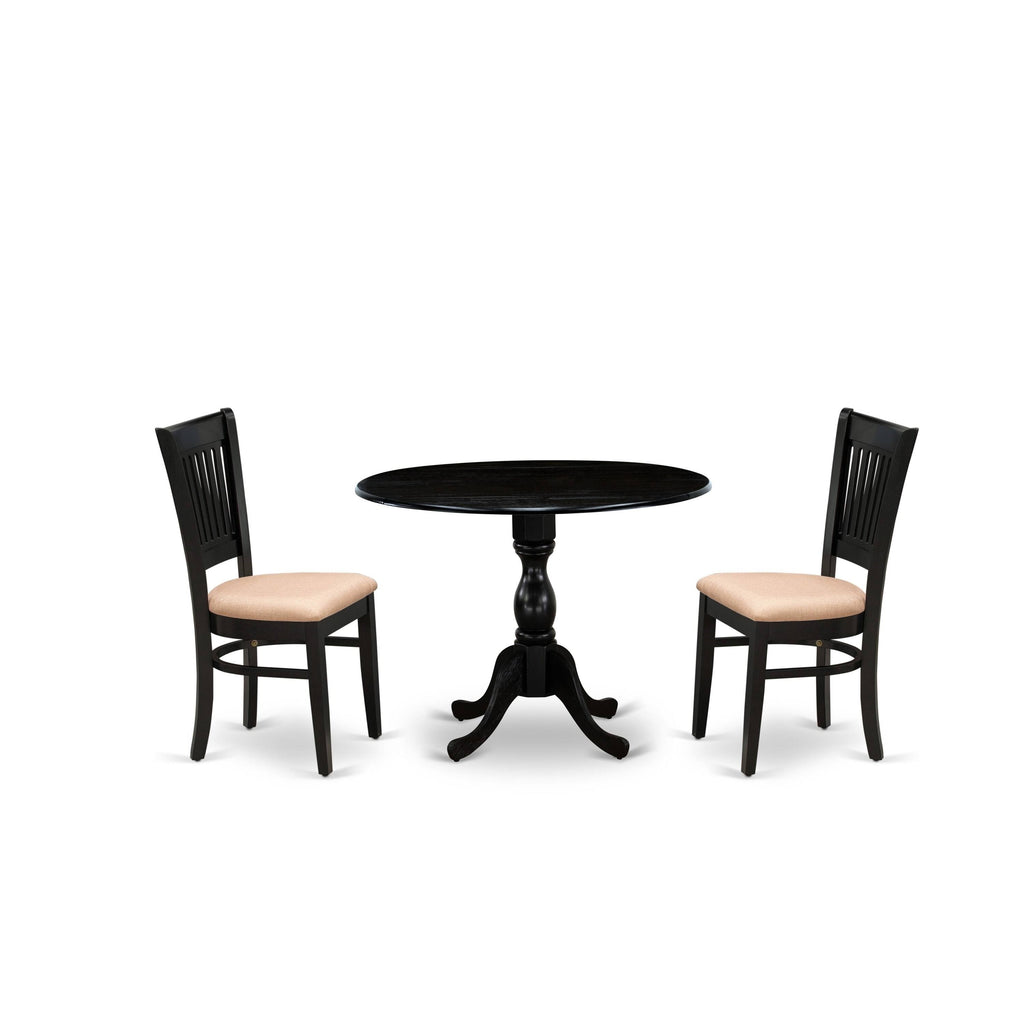 3-Piece Dining Set with Fabric Seat in Linen White R41954
