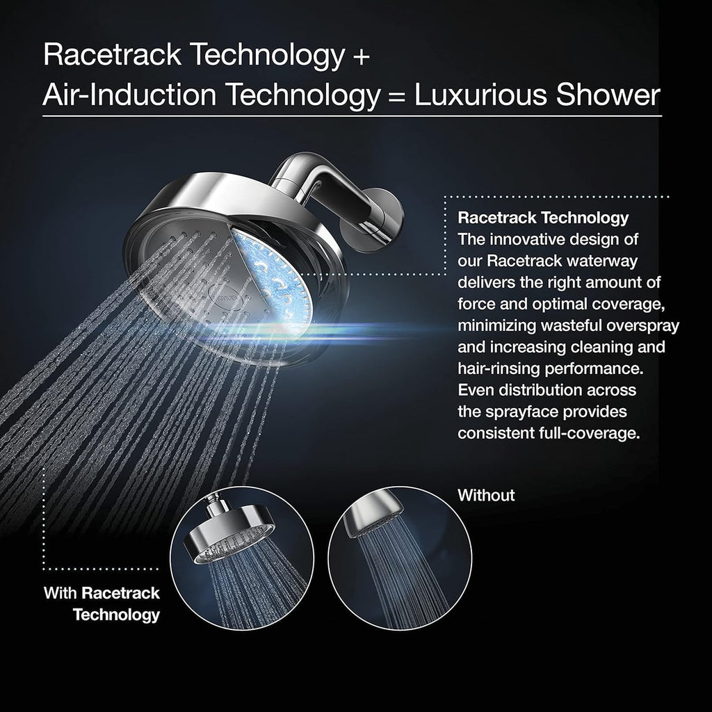 Polished Chrome Shower Valve Trim with Lever Handle and Showerhead, Pack of 2 K200747