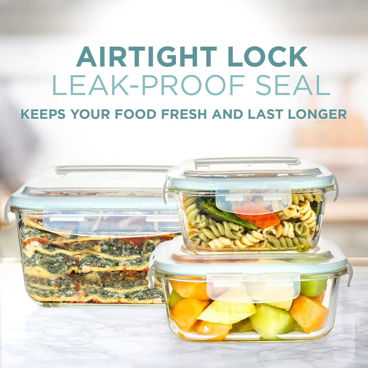 24 Pc Airtight Glass Food Storage Containers with Lids I947
