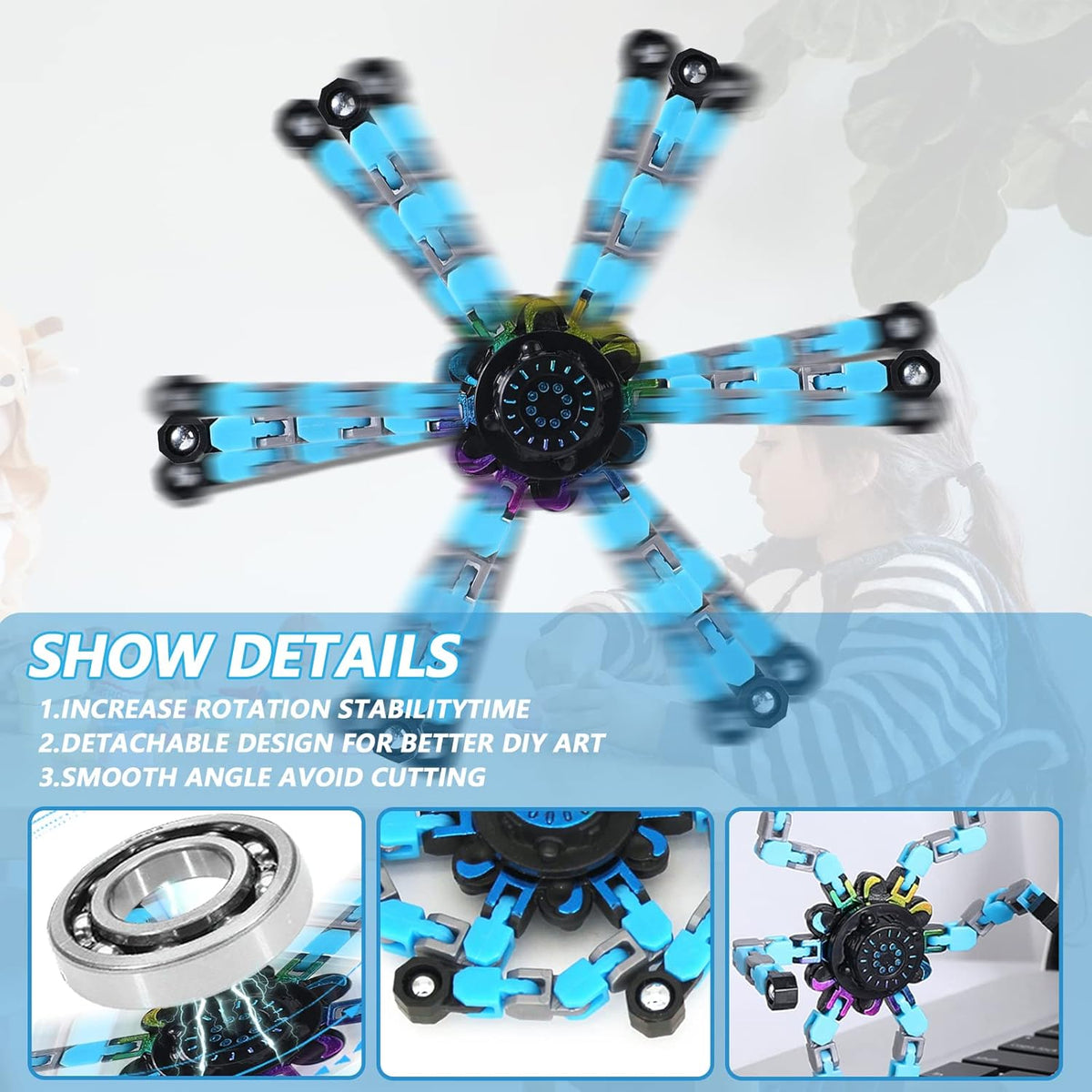 Transformable Fingertip Spinner Fidget Toy Pack of 2 L20710